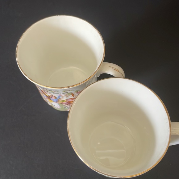 Bone China Happy Hostess Set Serving Platter 2 Coffee Mugs Plate Tea Cup Vintage - Picture 8 of 14
